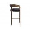 Sunpan Zanatta Barstool - Charcoal Black Leather Side 