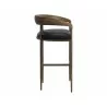 Sunpan Zanatta Barstool - Charcoal Black Leather Side  - Sunpan Zanatta Barstool - Charcoal Black Leather Side 