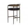 Sunpan Zanatta Barstool - Charcoal Black Leather Back