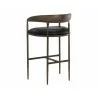 Sunpan Zanatta Barstool - Charcoal Black Leather Back - Sunpan Zanatta Barstool - Charcoal Black Leather Back