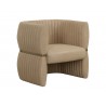 Sunpan Tryor Lounge Chair Sahara Sand Leather Side
