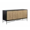 Sunpan Algarve Sideboard Black - Champagne Gold - Front Side Angle - Sunpan Algarve Sideboard Black - Champagne Gold - Front Side Angle