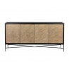 Sunpan Algarve Sideboard Black - Champagne Gold - Front Angle