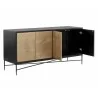 Sunpan Algarve Sideboard Black - Champagne Gold - Front Side Opened Angle - Sunpan Algarve Sideboard Black - Champagne Gold - Front Side Opened Angle