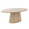 Sunpan Elina Dining Table - Oval Light Oak 84" - Front Side Angle