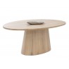 Sunpan Elina Dining Table - Oval Light Oak 84" - Front Side View with Decor