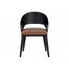 Sunpan Dezirae Dining Chair Black - Cognac Leather Front