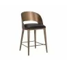 Sunpan Dezirae Counter stool Antique Brass - Charcoal Black Leather - Sunpan Dezirae Counter stool Antique Brass - Charcoal Black Leather