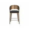 Sunpan Dezirae Counter stool Antique Brass - Charcoal Black Leather Front - Sunpan Dezirae Counter stool Antique Brass - Charcoal Black Leather Front