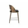 Sunpan Dezirae Counter stool Antique Brass - Charcoal Black Leather Side - Sunpan Dezirae Counter stool Antique Brass - Charcoal Black Leather Side