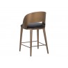 Sunpan Dezirae Counter stool Antique Brass - Charcoal Black Leather Back