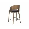 Sunpan Dezirae Counter stool Antique Brass - Charcoal Black Leather Back - Sunpan Dezirae Counter stool Antique Brass - Charcoal Black Leather Back
