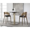 Sunpan Dezirae Counter stool Antique Brass - Charcoal Black Leather