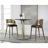 Sunpan Dezirae Counter stool Antique Brass - Charcoal Black Leather - Sunpan Dezirae Counter stool Antique Brass - Charcoal Black Leather