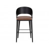 Sunpan Dezirae Barstool -Black - Cognac Leather Front