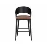 Sunpan Dezirae Barstool -Black - Cognac Leather Front - Sunpan Dezirae Barstool -Black - Cognac Leather Front