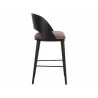 Sunpan Dezirae Barstool -Black - Cognac Leather Side - Sunpan Dezirae Barstool -Black - Cognac Leather Side