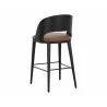 Sunpan Dezirae Barstool -Black - Cognac Leather Back - Sunpan Dezirae Barstool -Black - Cognac Leather Back
