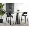 Sunpan Dezirae Barstool -Black - Cognac Leather - Sunpan Dezirae Barstool -Black - Cognac Leather