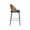 Sunpan Dezirae Barstool - Antique Brass - Charcoal Black Leather Side