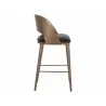 Sunpan Dezirae Barstool - Antique Brass - Charcoal Black Leather Side - Sunpan Dezirae Barstool - Antique Brass - Charcoal Black Leather Side