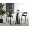 Sunpan Dezirae Barstool - Antique Brass - Charcoal Black Leather