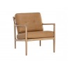 Sunpan Gilmore Lounge Chair Light Oak - Sahara Camel Leather - Front Side Angle