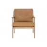 Sunpan Gilmore Lounge Chair Light Oak - Sahara Camel Leather - Front  Angle
