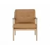 Sunpan Gilmore Lounge Chair Light Oak - Sahara Camel Leather - Front  Angle - Sunpan Gilmore Lounge Chair Light Oak - Sahara Camel Leather - Front  Angle
