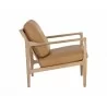 Sunpan Gilmore Lounge Chair Light Oak - Sahara Camel Leather - Side Angle - Sunpan Gilmore Lounge Chair Light Oak - Sahara Camel Leather - Side Angle