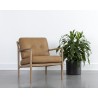 Sunpan Gilmore Lounge Chair Light Oak - Sahara Camel Leather - Lifestyle