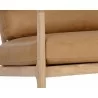 Sunpan Gilmore Lounge Chair Light Oak - Sahara Camel Leather - Seat Closeup Angle - Sunpan Gilmore Lounge Chair Light Oak - Sahara Camel Leather - Seat Closeup Angle