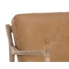 Sunpan Gilmore Lounge Chair Light Oak - Sahara Camel Leather - Closeup Top Angle