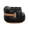 Sunpan Tadeo Swivel Lounge Chair Side Rustic Oak - Vintage Black Night Leather