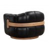 Sunpan Tadeo Swivel Lounge Chair Back Rustic Oak - Vintage Black Night Leather
