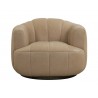 Sunpan Tadeo Swivel Lounge Chair Front Dark brown - Sahara Sand Leather