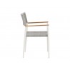 Sunpan Nava Stackable Dining Armchair White Side