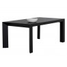 Sunpan Merano Dining Table Black 70" - Front Side Angle with Decor