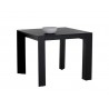 Sunpan Merano Dining Table Black 37" - Front Side Angle with Decor