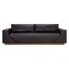 Sunpan Anakin Sofa -Dark Brown Tuscany Warm Black Leather - Front Angle