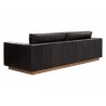 Sunpan Anakin Sofa -Dark Brown Tuscany Warm Black Leather - Back Side Angle