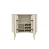 Sunpan Paloma Bar Cabinet - High Gloss Cream Open