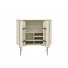 Sunpan Paloma Bar Cabinet - High Gloss Cream Open - Sunpan Paloma Bar Cabinet - High Gloss Cream Open