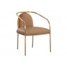 Sunpan Cicero Dining Armchair - Milliken Cognac - Front Side Angle