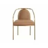 Sunpan Cicero Dining Armchair - Milliken Cognac - Front Angle - Sunpan Cicero Dining Armchair - Milliken Cognac - Front Angle