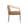 Sunpan Cicero Dining Armchair - Milliken Cognac - Side Angle