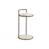 Sunpan Parga End Table Rustic Bronze Travertine Look