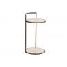Sunpan Parga End Table Rustic Bronze Travertine Look