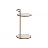 Sunpan Parga End Table Side Rustic Bronze Travertine Look