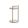 Sunpan Parga End Table Back Rustic Bronze Travertine Look